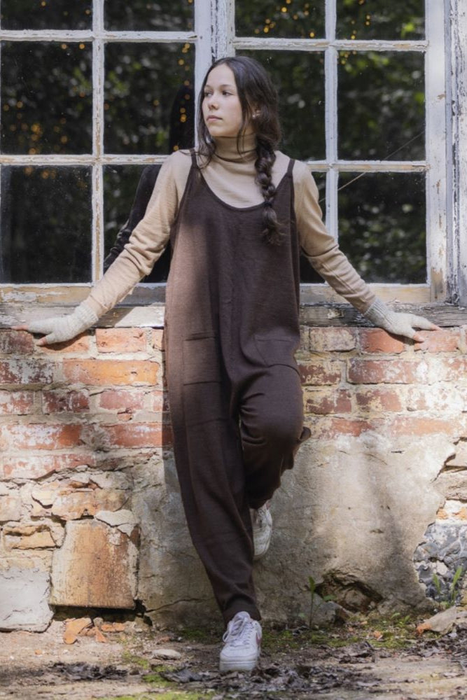Alpakkahaalari ruskea - jumpsuit - lappuhaalarit naiset
